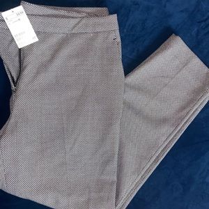 NWT H&M BLACK WHITE PATTERN TROUSERS SIZE 12